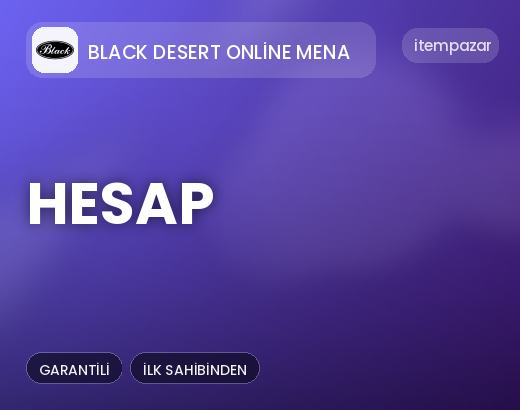 Black Desert Online Mena Hesap | Anında Teslimat