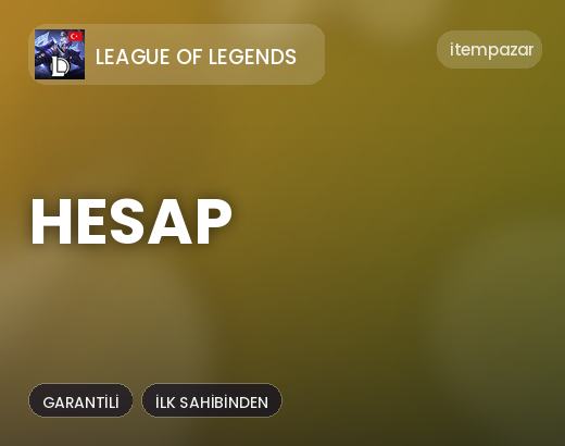 League of Legends Hesap | Garantili Teslimat