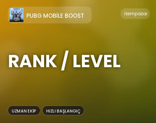PUBG Mobile Boost Rank / Level | Uygun Fiyat Fırsatı