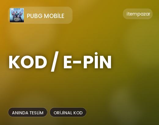 PUBG Mobile Kod / E-Pin | Garantili Teslimat
