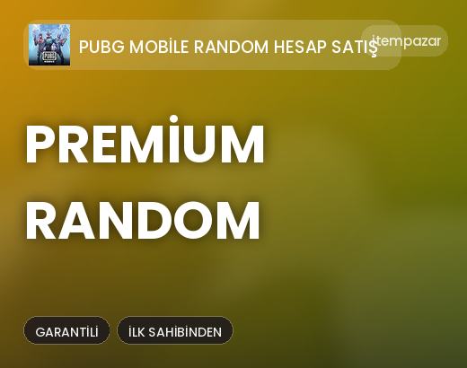 PUBG Mobile Random Hesap Satış Premium Random | 7/24 Destekli Satış