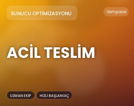 Sunucu Optimizasyonu Acil Teslim | 7/24 Destekli Satış