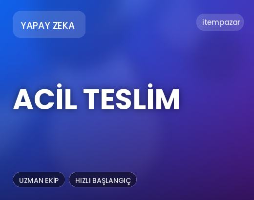 Yapay Zeka Acil Teslim | 7/24 Destekli Satış